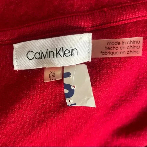 Calvin Klein Wool Blend Red Latch Close Jacket - Size XL - Picture 3 of 7